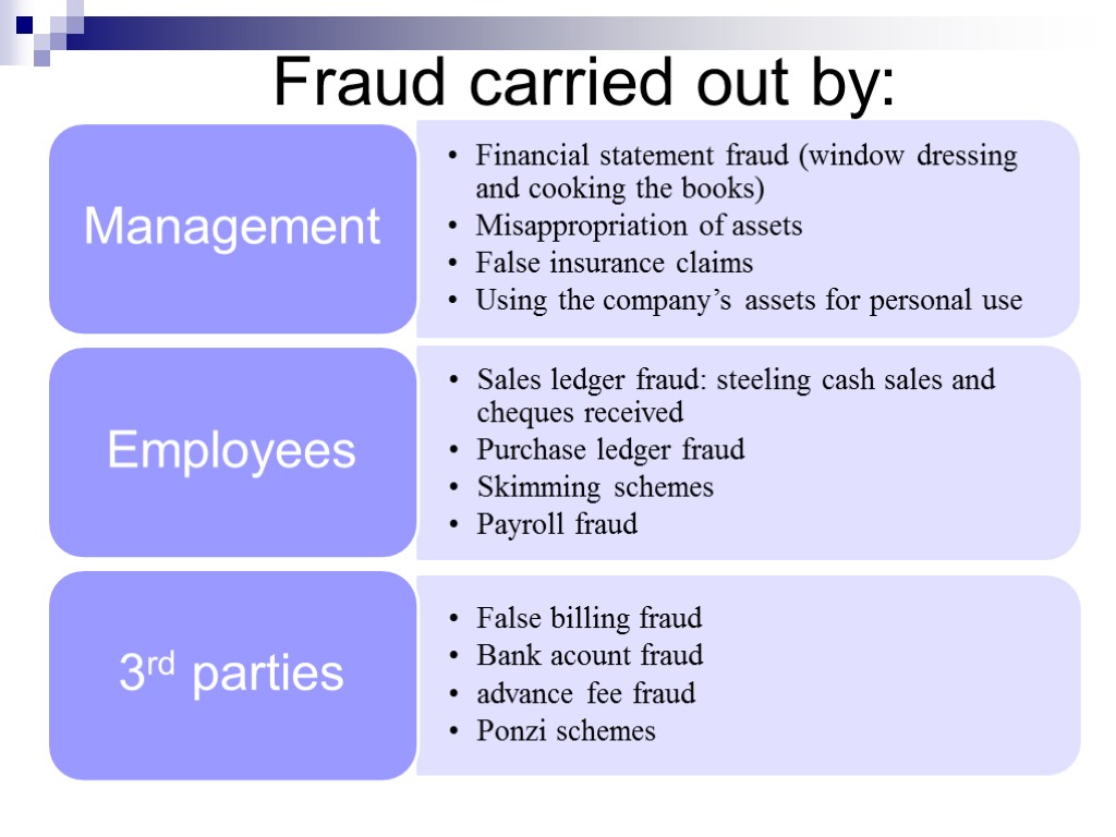 Fraud carried out by: